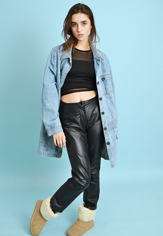 90'S RETRO MINIMALIST OVERSIZED STONEWASH DENIM SHIRT JACKET