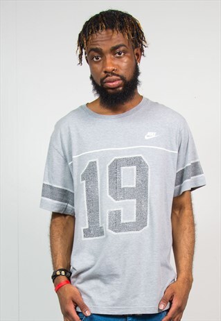 90'S NIKE GREY DISTRESSED T-SHIRT