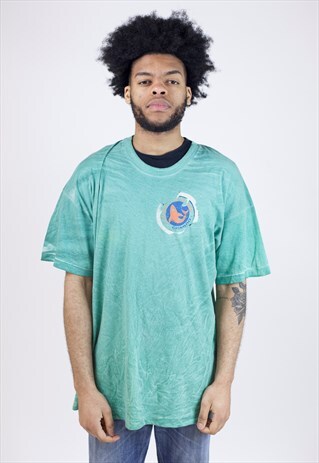 VINTAGE 90'S GREEN GRAPHIC T-SHIRT