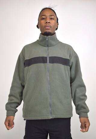 VINTAGE 90S COLUMBIA KHAKI GREEN FLEECE JACKET