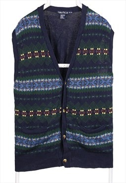 Nautica 90's Knitted Gilet Gilet XLarge Navy Blue