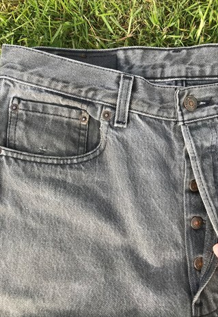 VINTAGE 90'S PASTEL GREY BUTTON FLY LEVI 501 JEANS