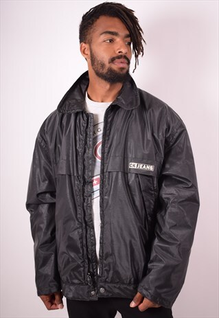 CALVIN KLEIN MENS VINTAGE JACKET XL BLACK 90S