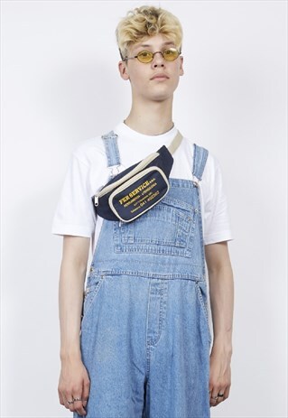 VINTAGE 90'S SERVICE BEIGE/BLACK BUM BAG