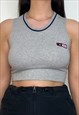 REWORKED VINTAGE ADIDAS GREY Y2K TANK CROP TOP