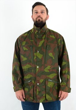 FINLAND Army Vintage 2XL Mens Original 80s Camouflage Jacket