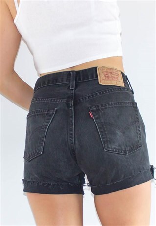 PREMIUM VINTAGE LEVI'S HIGH WAIST BLACK SHORTS
