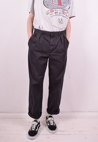 POLO RALPH LAUREN MENS VINTAGE TROUSERS W33 L32 BLACK 90'S