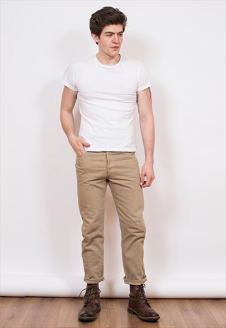 LEVI'S 501 BROWN STRAIGHT LEG DENIM JEANS