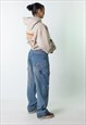 BLUE DENIM 90S BAGGY HIP HOP C.W.WON CARGO SKATER PANTS