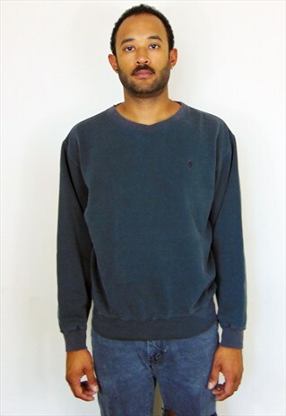 90S CLASSIC GRUNGE PONY EMBLEM FADED BLACK SWEATSHIRT