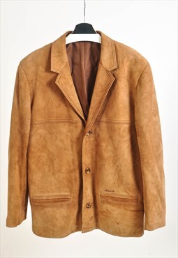 Vintage 90s suede leather blazer jacket