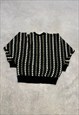 VINTAGE KNITTED JUMPER ABSTRACT PATTERNED KNIT SWEATER