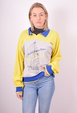 LOTTO WOMENS VINTAGE SWEATSHIRT JUMPER XL MULTI 90S