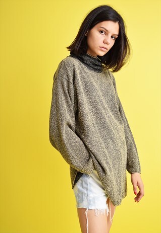 90'S RETRO COZY MONOCHROME NORMCORE OVERSIZED SLOUCHY JUMPER