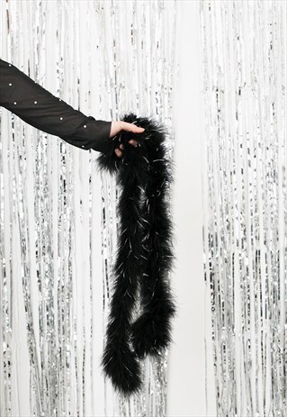 XMAS EXCLUSIVE BLACK MARABOU SCARF