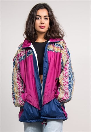 90'S VINTAGE CRAZY PATTERN CAGOULE JACKET