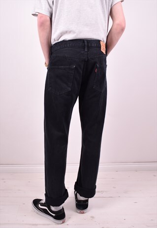 LEVI'S 501 MENS VINTAGE JEANS W34 L30 BLACK 90'S
