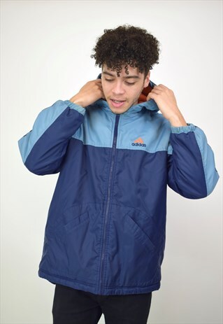 VINTAGE 90'S ADIDAS NAVY & LIGHT BLUE ZIP-UP JACKET