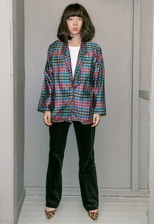 VINTAGE CHECKERED BLAZER