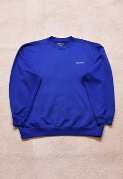 Vintage 90s Reebok Blue Embroidered Sweater