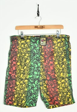 Vintage  Patterned Shorts Yellow XLarge