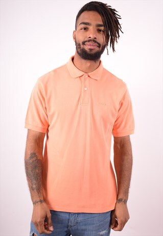 LOTTO MENS VINTAGE POLO SHIRT MEDIUM ORANGE 90S