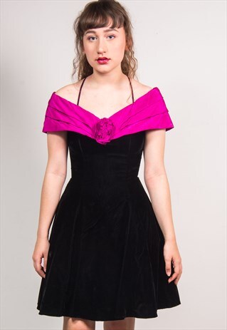 VINTAGE 80'S VELVET PARTY DRESS