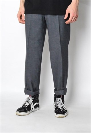 VINTAGE 90S GREY VIRGIN WOOL PANTS