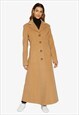 Sienna Wool Blend Slim Fit Longline Maxi Coat In Camel