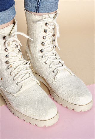 90S RUSTIC CANVAS BOOTS