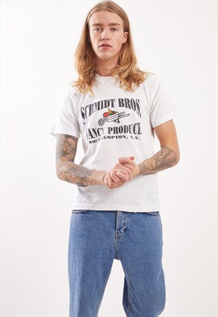 VINTAGE SMIDT BROS FANCY PRODUCE GRAPHIC PRINT T-SHIRT