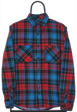 VINTAGE WAVE ZONE RED CHECK FLANNEL SHIRT WOMENS