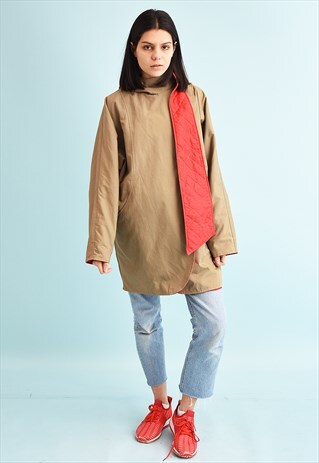70'S RETRO ASSYMETRIC CUT FUTURISTIC TWEED JACKET PARKA