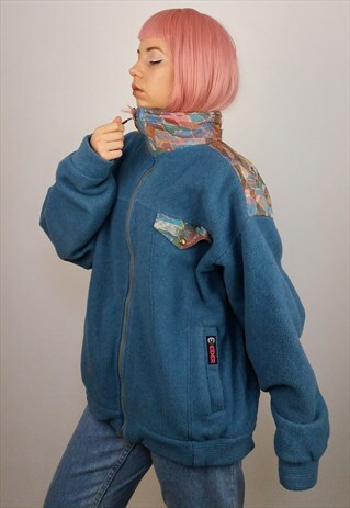 EIDER VINTAGE 80'S UNISEX FLEECE ZIP JACKET / THERMAL JUMPER