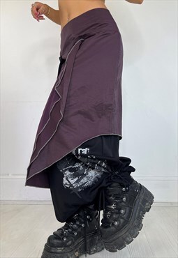 Vintage 90s Skirt Maxi Layered Toggle Grunge Punk Textured