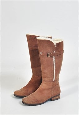 Vintage 00s faux fur suede leather boots