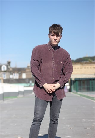 BURGUNDY CORDUROY SHIRT