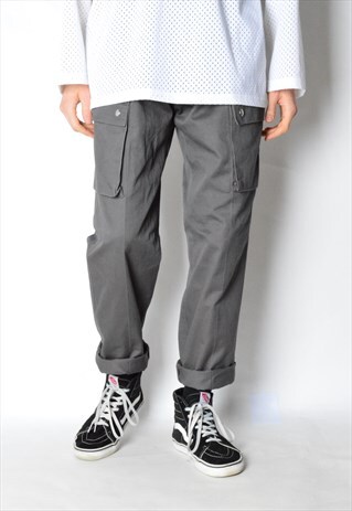 VINTAGE 90S GREY CARGO WORK PANTS