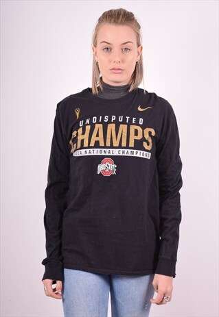 NIKE WOMENS VINTAGE TOP LONG SLEEVE MEDIUM BLACK 90S
