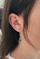 SILVER ROSE HOOPS