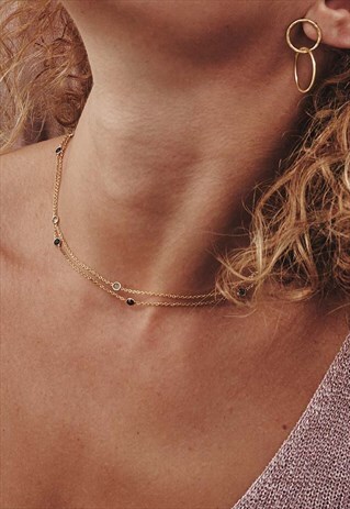LAPIS LAZULI BEADED CHOKER NECKLACE PENDANT FOR WEDDING