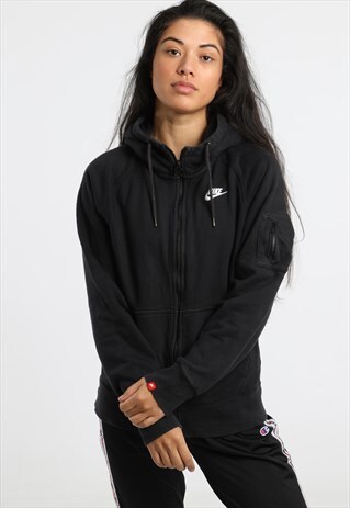 90S NIKE EMBROIDERED LOGO ZIPPED HOODIE