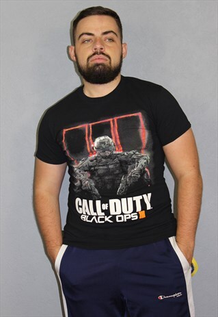 MENS CALL OF DUTY BLACK OPS 3 T-SHIRT BIG LOGO