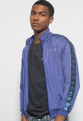 VINTAGE ADIDAS TAPE LOGO TRACK JACKET PURPLE