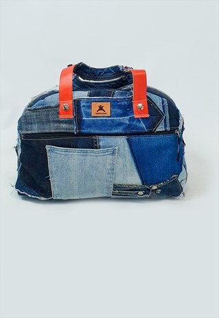 TRIBUTE SEVEN PATCHWORK DENIM HOBO BAG CASUAL LARGE BAG