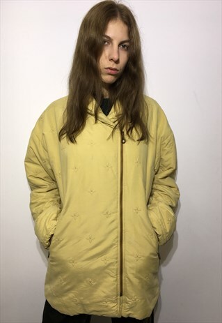 VINTAGE 90' OLDSCHOOL UNIQUE YELLOW CASUAL JACKET