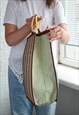 VINTAGE UNIQUE 70'S BROWN STRAW BAG