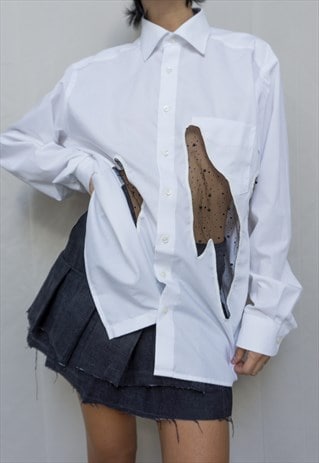 STELLA - WHITE CUT-OUT SHIRT