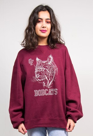 VINTAGE 90'S GEORGIA COLLEGE BOBCATS SWEATSHIRT JUMPER